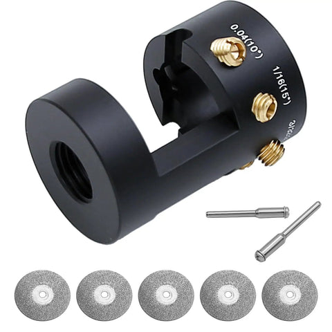 Aluminum TIG Tungsten Electrode Sharpener With Cut Off Slot, 5 diamond wheels, CNC mandrel, precision grinding tool