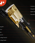 Cross-section of ignition coil showing internal components, labeled diagram, Ignition Coil Pack Set Of 5 For Volvo 2.4L And 2.5L Engines.