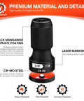 Quick Release Impact Bit Holder Three Eighths Inch Square Drive To One Quarter Inch Hex Socket Adapter with CR MO Steel Red Finish