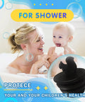 Mother and child with Two Pack Black Silicone Tub Stopper Shaped Like A Squirrel For Bathtub Shower And Kitchen Sink Drains