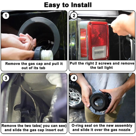Installation steps for Gas Cap Cover For Jeep Wrangler JK 2007 2017 Unlimited Sport Rubicon Sahara Easy To Install.
