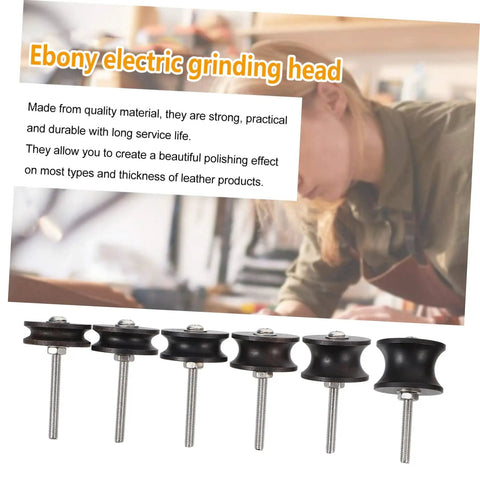 Six Piece Ebony Leather Burnisher Kit For Sharp Edges And Dope Polishing With Slick Fit For Rotary Drills and bad ass DIY leather crafts project worth every dollar.