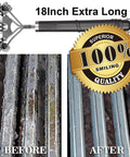 Bristle Free Grill Brush For Outdoor Grills Safe BBQ Cleaner That Wont Shed Bristles 18 Inch Stainless Steel cleaning before and after