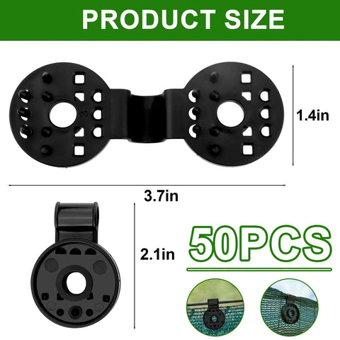Heavy Duty Windproof Shade Cloth Plastic Clips 50 Pack That Holds Tight For Greenhouses And Patios Easy Grip Tarp Clips To Fix Sun Shade Nets
