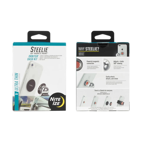 Orbiter Dash Kit Phone Mount With Exterior Plate Adhesive packaging front and back view