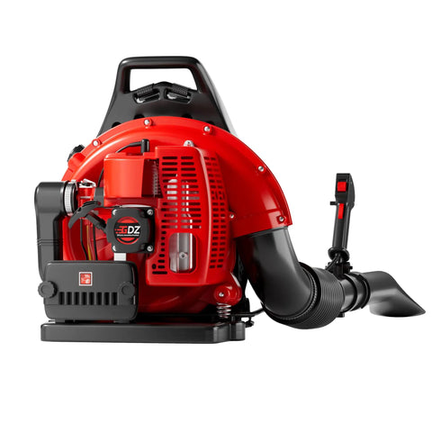 Gas Backpack Leaf Blower With 63cc Beast Mode Power, 665 CFM Airflow And 205 MPH Wind Speed, rugged red model side view