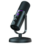 Dynamic USB XLR Podcast Microphone For Streaming And Recording, Plug And Play Studio Mic on stand with mute button, headphone jack