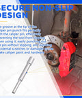 Brake Caliper Pin Punch Removal Tool for Brembo calipers shown with brake system illustration, highlighting non-slip design.
