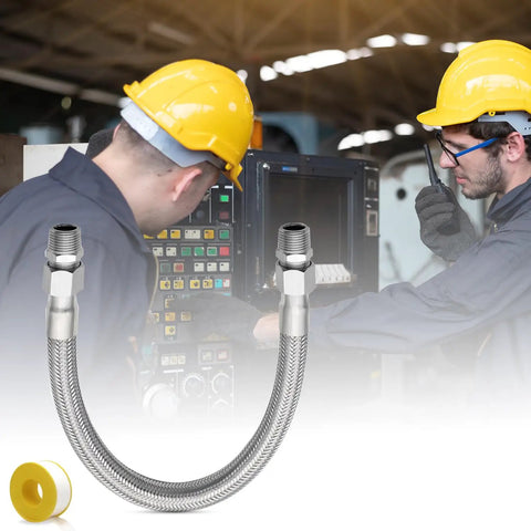 Beefy Heavy Duty Industrial Grade Compressor Jumper Hose Three Quarters Inch NPT Male By Twenty Inch Length With Rotating Ends