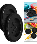 4 Pack Black Rubber Wire Grommet Kit With Dual Sided Buckle Design For Easy Cable Management, Pro Grade Durable Grommets For Wire Protection, Flexible Fit For Automotive, Home, And Office Use. black rubber dual-sided grommets for cable pass-throughs
