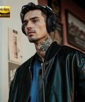 Man wearing All Day Comfort Wired Over Ear Headphones For Studio Monitoring And DJing With Forty Millimeter Drivers