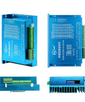 High Torque Nema 34 Closed Loop Servo Stepper Motor With Encoder Driver Power Supply Mach3 Interface Board 4Set Engraver Kit 4.5 To 12 Nm Holding Torque 3 Meter Encoder Cable CNC Ready For Precise Engraving, blue aluminum driver module