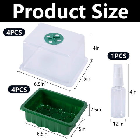 Product size dimensions of 4 Pack Monotub Mushroom Growing Kit For Home Cultivation With 6.5 By 5 By 6.5 Inch Boxes And Included Spray Bottle