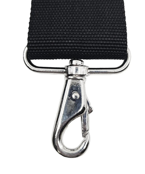 Close-up of metal spring hook on Deluxe Suspender Harness V2 With Molded Air Channel Shoulder Padding, adjustable 32-42.5 in.