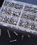 410 Stainless Steel Self Drilling Screws Kit For Metal With Wafer Head Phillips Drive Six Size Assortment For Sheet Metal Tek Screws