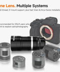 APO Telephoto Astro Lens 105mm F2.8 For Full Frame And Sony E Mount, Lightweight 482g with DSLR and mounting components.