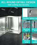 Heavy Duty Solid 304 Stainless Steel Electrical Enclosure Box 12x10x6 Inches Wall Mount with safety lock and hinge.
