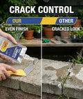 Applying Heavy Duty Concrete Crack Filler With Tight Base Seal, No Sweat Damp Zone Masonry Compound to a crack.
