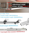 Under Desk Keyboard Tray Slides With Ball Bearing Runners 30cm 35cm 40cm Heavy Duty Extendable Rails height adjustable steel guides