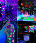 40 Foot LED UV Black Light System With 120 UV LEDs 8 Modes Flexible String at fluorescent party