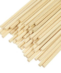 50 Pack Straight Up Real Deal Wooden Dowel Rods 1/4 X 12 Inches Natural Hardwood Craft Sticks For Baking And Weekend Diy Kid Safe Non Toxic Smooth Finish Wood Shafts piled together.