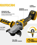 Ultra Slim Flathead Angle Grinder Fits Dewalt 20V Max Battery Tool Only with 45-degree flat head for tight space access.