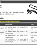 Rear Cargo Door Check Strap And Catch Kit For Dodge Sprinter 2003 2004 2005 2006 2500 2.7L Turbo Diesel Van Replacement