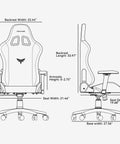 Diagram of Gaming Chair With 4D Adjustable Armrests And A 170 Degree Recline, Next Level Comfort For Long Sessions And 320 Lb Capacity