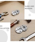 Adjustable 90 Degree Hidden Concealed Cabinet Door Hinges Set for Flush Mount Kitchen Cupboard Doors and Tables