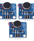 High Power 9000 RPM Vibration Motor Module Kit 3 Pack Haptic Motors for Wearables and Prototyping PWM Digital Control Via MOS Amplifier on blue PCB