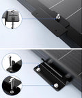 Z Shaped Solar Panel Mounting Brackets Set For RVs Trailers Boats And Yachts Lightweight Aluminum Corrosion Free Mounts Front and Back View