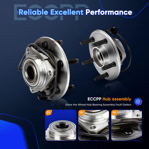 Front Wheel Hub Bearing Assembly For 2002 2006 Dodge Ram 1500 5 Lug With ABS Direct-Fit Drop-In Replacement OE Quality Built To Match Factory Specs And Smooth ABS Sensor Integration 515073