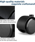 Close-up of Two Inch Caster Wheels Set Of Four With Five Sixteenth Inch Valve Stem, highlighting polyurethane and nylon materials