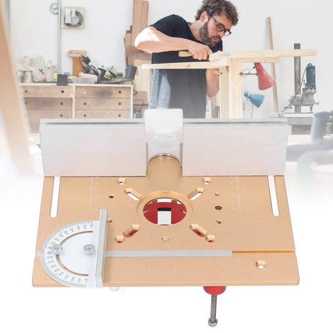 Precision Router Lift System For Woodworking Benches Boasting Rock Solid Aluminum Build And Sweet 47 Millimeter Micro Adjustments with existing router and guide rail.