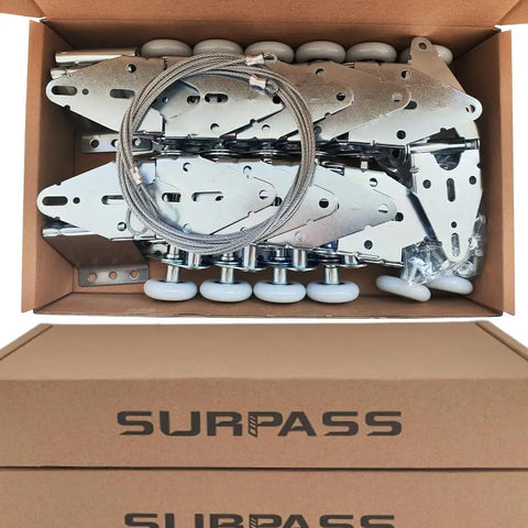Heavy Duty Garage Door Hardware Kit With Reinforced Nylon Rollers And Bearings Rust Resistant Galvanized Hinges Top Brackets