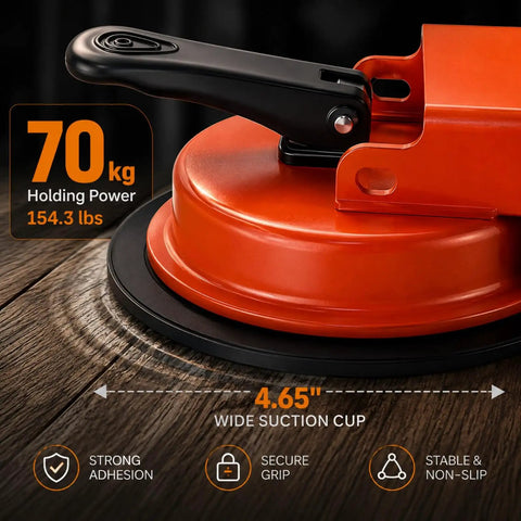 DIY Floor Gap Fixer Tool With Heavy Duty Vacuum Suction Cup For Vinyl Plank LVP Laminate Hardwood And Tile Floors No Fuss Gap Repairs Plank Gap Grabber Tool Only, 4.65in cup, 70 kg hold