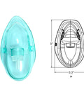 Adult Europe Standard Oxygen Mask With 6.6 Ft Tubing, front view and diagram, size Large, PVC material, pack of 4 masks and tubing.