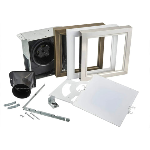 Components of Super Quiet Energy Star Bath Exhaust Fan With 110 CFM And 1.5 Sones, Model AER110LTK in multiple finishes