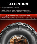 All Terrain Mud ATV UTV Tires 16x8-7 Set Of 2 Tubeless 4 Ply with Directional Tread, not for highway service warning.