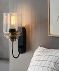 Top Shelf Modern Led Wall Sconces With Up And Down Lighting For Chill Bedrooms And Casual Living Rooms Smooth Interior Wall Lamps Perfect For Hallways And Vanity Areas Real Deal Double Pack. Elegant wall fixture with ribbed glass shade and black mount.