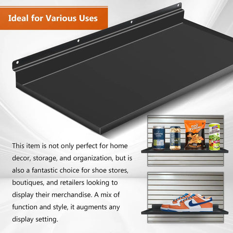 17x8 Inch Large Slatwall Shelves Set Of 2 Built To Last Heavy Duty Metal Slat Wall Display Shelves For Slat Wall Panels