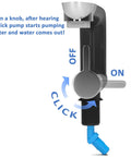 Diagram showing 12V Electric Water Faucet With Switch For RV Kitchen Sink And Pump Hookup Plug And Play Rotatable Spout.
