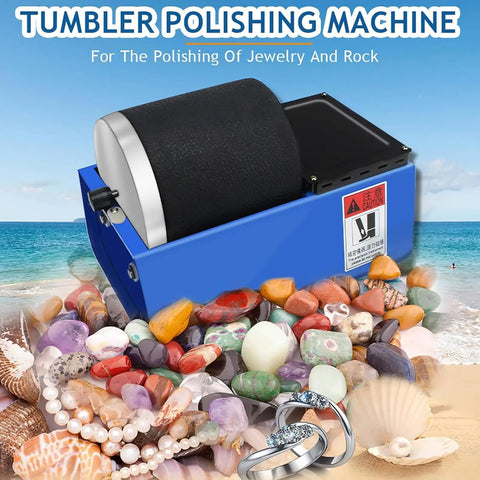 Electric Rock Tumbler Kit With Leakproof Rubber Barrel Quiet Motor Easy Settings Pro Grade Durable Build For Polishing