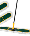 36 Inch Commercial Dust Mop With Two Replacement Pads And 60 Inch Handle Heavy Duty Industrial Flat Mop for cleaning floors