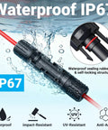 Waterproof IP67 MC4 connector with sealing rubber, used in Pro Grade Solar Crimp Tool Kit With Ratcheting Crimper, 10 Pairs MC4 Connectors And 2 Wrenches, Works With 16 To 6 AWG Cable, 2.5 To 6 Square Millimeter Wire, Waterproof PV Connector Assembly Kit With Carry Case For Solar Installation.