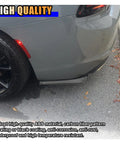 Grey car with installed 2 Pack Universal Car Rear Bumper Lip Splitter Canard Diffuser With Side Fins Fenders Skirt Protector, carbon fiber look