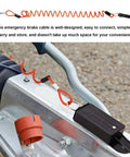 Trailer Brake Away Cable 4Ft High Rebound Towing Coiled Wire With Stainless Steel Carabiner And Pin, installed on trailer hitch