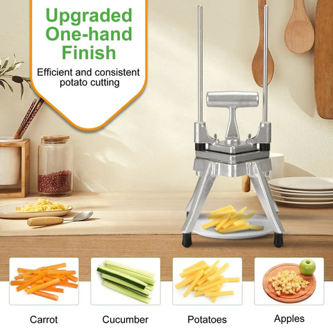 Manual Commercial Vegetable Chopper And Fruit Dicer Pro Grade Heavy Duty Stainless Steel Cutter With Aluminum Frame 1/4 Inch Blade on kitchen counter