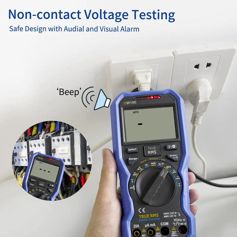 Bluetooth Digital Multimeter 20000 Counts True RMS Auto Range With Data Logger Thermometer Pro Grade Electronics Repair Non Contact Voltage Testing Diodes Continuity Amps Volts Ohms detecting voltage in outlet