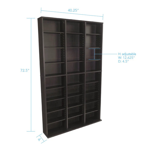Heavy Duty Espresso Media Storage Cabinet With Deep Slots For CD DVD And Video Games Keeps Your Stash Secure And Tight While Bringing Super Cool Vibe To Your Living Room Setup